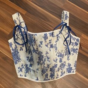 Blue Floral Corset